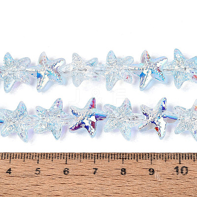 Electroplate Transparent Glass Beads Strands EGLA-Q136-01A-07-1