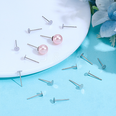 1000Pcs Tarnish Resistant 304 Stainless Steel Stud Earring Settings STAS-ME0001-50C-1