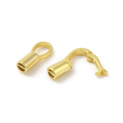 Rack Plating 925 Sterling Silver Fold Over Clasps STER-G038-08G-1