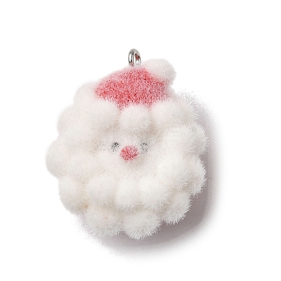 Christmas Flocky Opaque Resin Pendants RESI-F062-04E-1