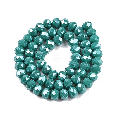Electroplate Glass Beads Strands EGLA-A044-P8mm-A31-1