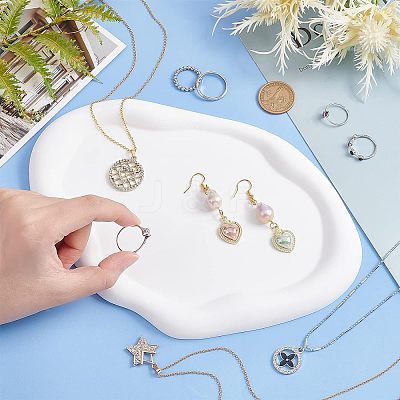 Gesso Jewelry Dish DJEW-WH0037-87-1