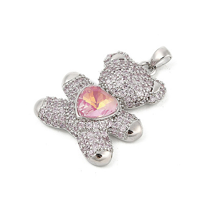 Brass Micro Pave Cubic Zirconia Pendants KK-P300-03P-02-1