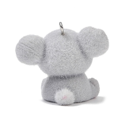 Animal Theme Flocky Opaque Resin Pendants RESI-H042-01P-16-1