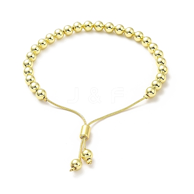 Rack Plating Brass Round Bead Slider Bracelets for Women BJEW-M232-01G-B-1
