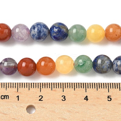 Chakra Natural Mixed Gemstone Beads Strands G-P574-A03-8mm-1