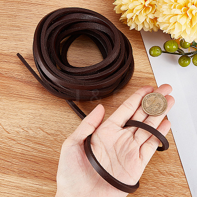 Flat Cowhide Leather Cord WL-GF0001-10B-03-1