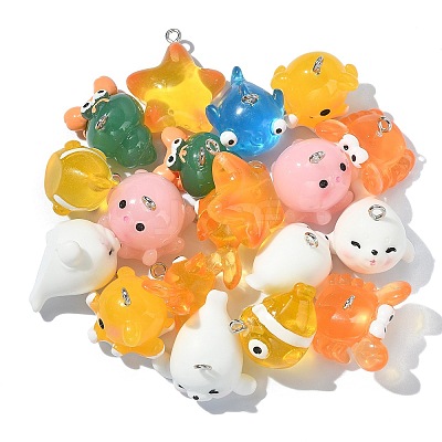 20Pcs 10 Styles Ocean Theme Resin Pendants RESI-CJ0003-52-1