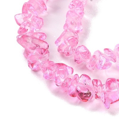 Spray Painted Transparent Glass Beads Strands X-GLAA-P060-01A-09-1