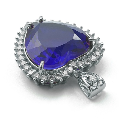 Transparent Faceted Glass Pendants ZIRC-I050-02P-1