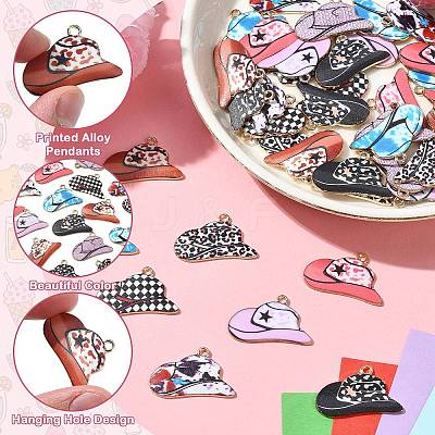 45Pcs 9 Colors Printed Zinc Alloy Pendants FIND-CJ0004-24-1