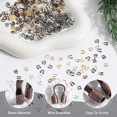1200Pcs 6 Colors Brass Wire Guardian and Protectors KK-SP0002-01-1