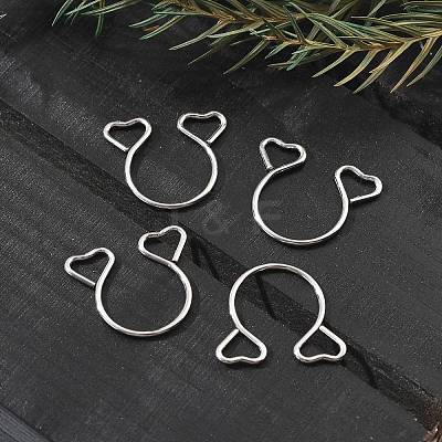 304 Stainless Steel Heart Clip on Nose Rings AJEW-A062-01A-P-1