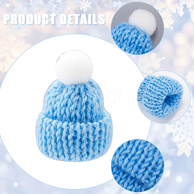 50Pcs 10 Colors Polyester Doll Woolen Hat DOLL-CP0001-01-1