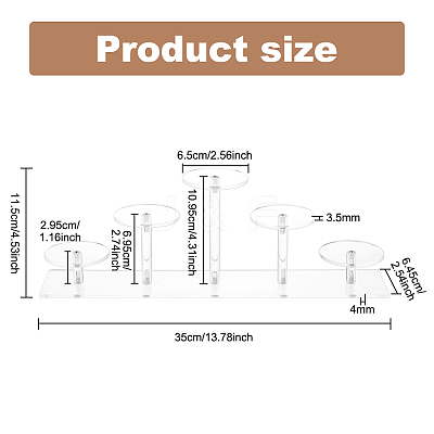 5-Tier Acrylic Action Figures Organizer Display Risers ODIS-WH0002-65-1