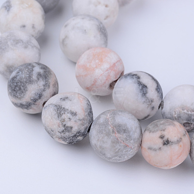 Natural Zebra Jasper Beads Strands X-G-Q462-6mm-03-1