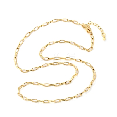 Brass Cable Chain Necklaces for Women Men NJEW-F337-01G-02-1