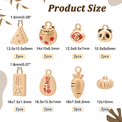 16Pcs 8 Style Alloy Charms FIND-NB0003-62-1