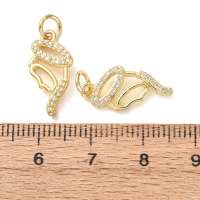 Brass Micro Pave Clear Cubic Zirconia Pendants CU-E003-01G-1
