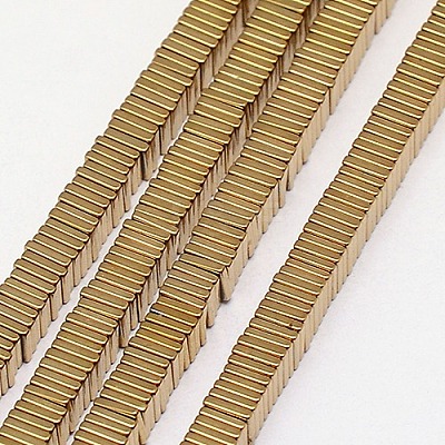 Electroplate Non-magnetic Synthetic Hematite Heishi Beads Strands G-J171A-4x4mm-06-1