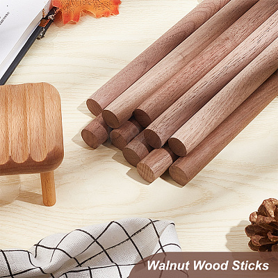 Round Walnut Wooden Sticks WOOD-WH0034-27A-1