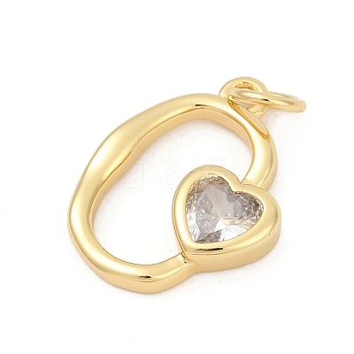 Brass Pave Cubic Zirconia Pendants KK-U062-46G-01-1