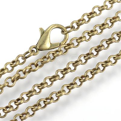 Iron Rolo Chains Necklace Making MAK-R015-60cm-AB-1