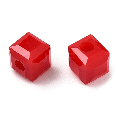 Opaque Color Faceted Glass Beads GLAA-E047-02A-1