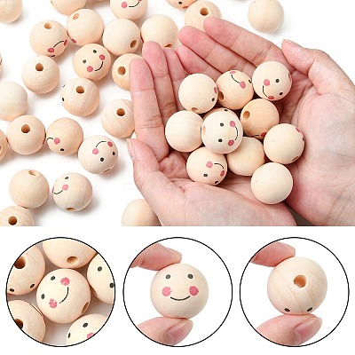 Natural Wood Beads X-WOOD-T019-13A-1