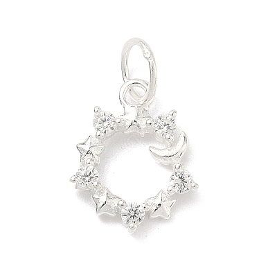 925 Sterling Silver Pave Clear Cubic Zirconia Pendants STER-G049-01D-S-1