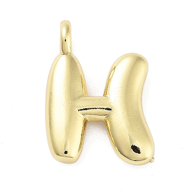 Rack Plating Brass Balloon Letter Pendants KK-C050-01G-H-1