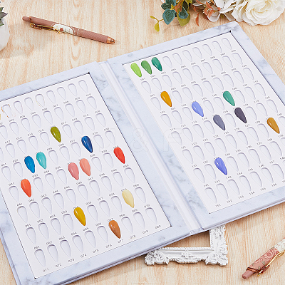 ABS Plastic Nail Art Polish Color Card MRMJ-WH0086-47-1