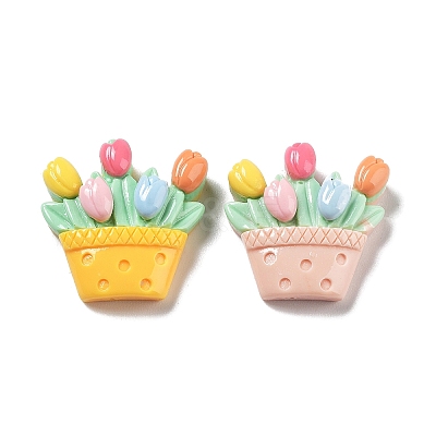 Opaque Resin Cabochons RESI-G084-08-1