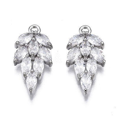 Brass Inlaid Clear Cubic Zirconia Pendants LS-ZIRC-S069-013P-1