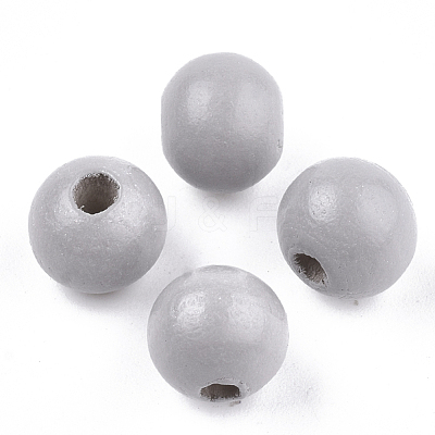 Painted Natural Wood Beads WOOD-S049-05H-1
