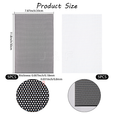 10Pcs 2 Colors PVC Plastic Sheets with Hole AJEW-CP0009-03-1