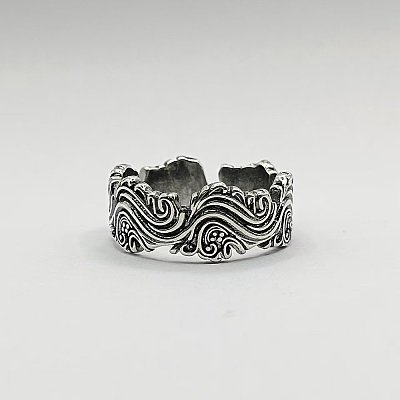 Wave Shaped Brass Cuff Open Rings FS-WG1C725-01-1