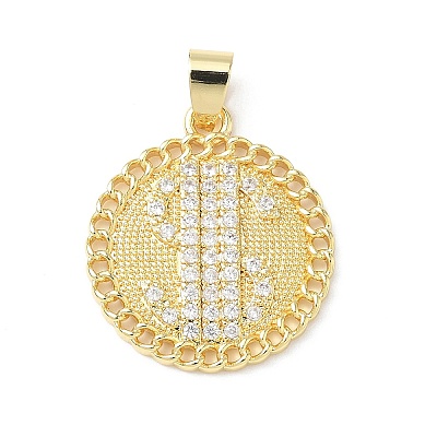 Micro Pave Clear Cubic Zirconia Pendants KK-L253-13G-02-1