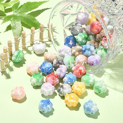 100Pcs UV Plating Acrylic Beads PACR-CJ0001-20-1