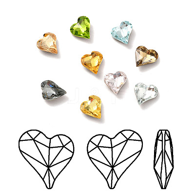 Faceted K9 Glass Rhinestone Cabochons GGLA-R042-03B-1