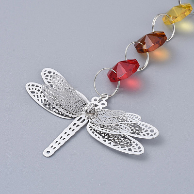 Chandelier Suncatchers Prisms Octogon Glass Chakra Hanging Pendant AJEW-G025-C01-1