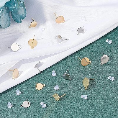 304 Stainless Steel Stud Earring Findings STAS-UN0021-21-1