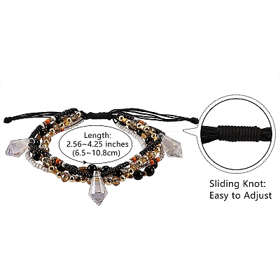 Sparkling Glass Seed Beads 5 Layered Anklet AJEW-SW00006-04-1