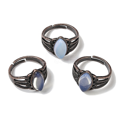 Opalite Horse Eye Adjustable Rings RJEW-K271-05R-15-1