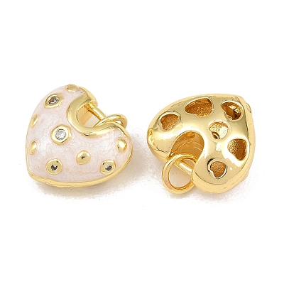 Brass Micro Pave Clear Cubic Zirconia Charms CU-CBAA571-12G-1