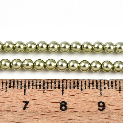 Baking Paint Pearlized Glass Pearl Bead Strands HY-N002-3mm-A07-1