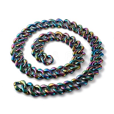 Handmade AB Color Plated Acrylic Twisted Chains AJEW-JB00978-03-1