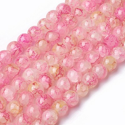 Spray Painted Glass Beads Strands GLAA-A038-C-60-1