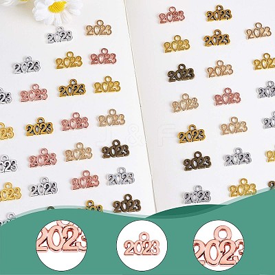 150 Pieces 2023 Year Charms for Graduation Tassel Graduation Charm Pendant Mixed Color for Jewelry Necklace Bracelet Earring Making Crafts JX272A-1