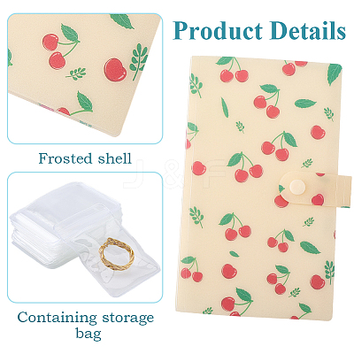 1Pc Fruit Cherry Cover PP Plastic Photocard Storage Albums AJEW-CN0006-49B-1